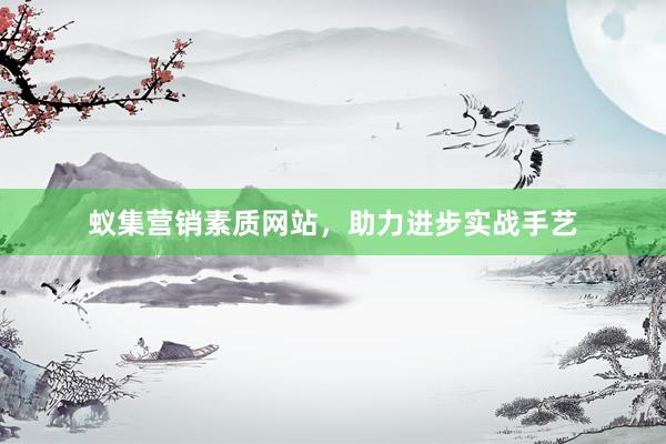 蚁集营销素质网站，助力进步实战手艺