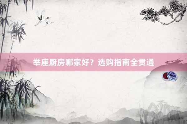 举座厨房哪家好？选购指南全贯通